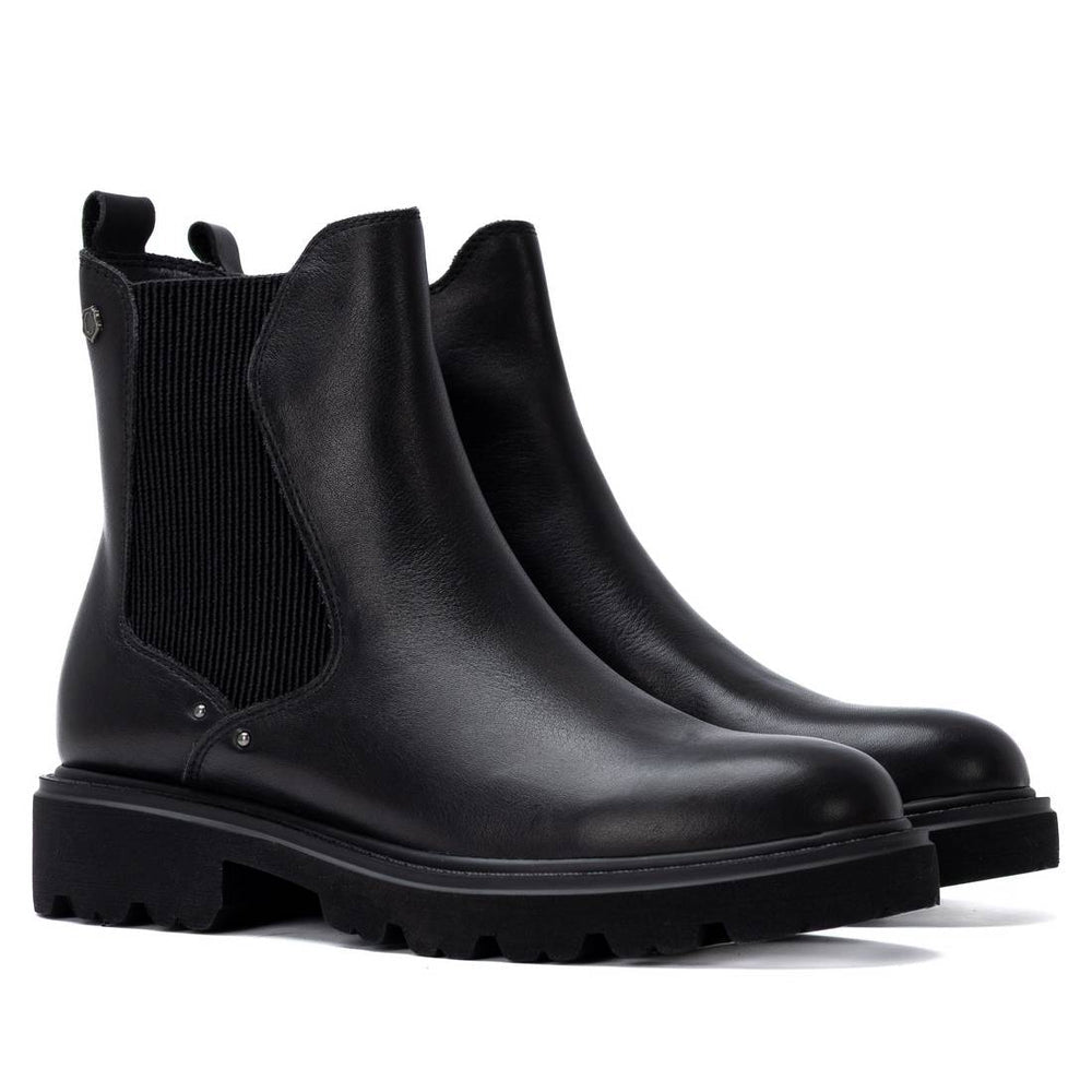Carmela black leather ankle boots