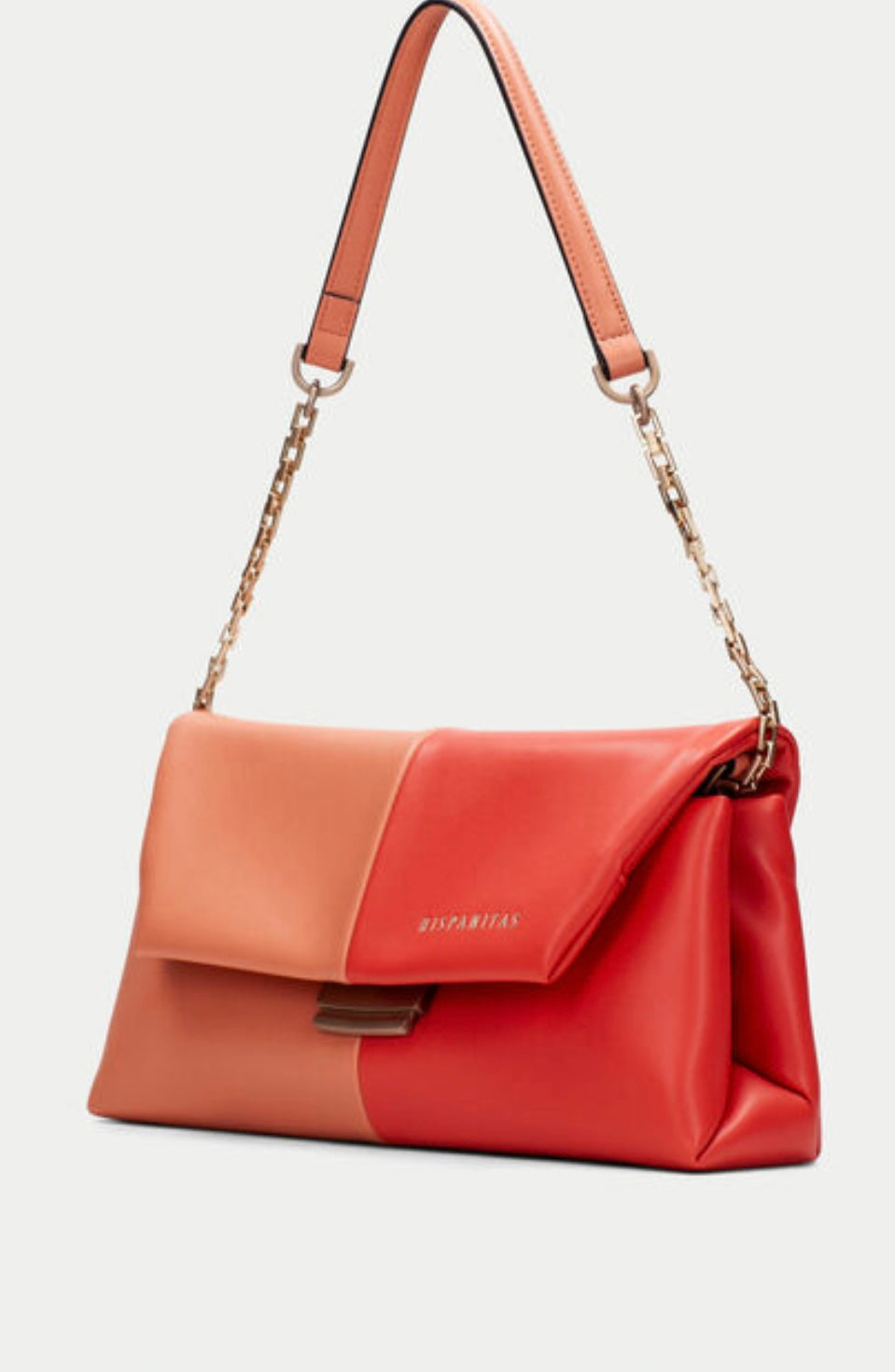 Hispanitas coral leather shoulder bag in two tone design