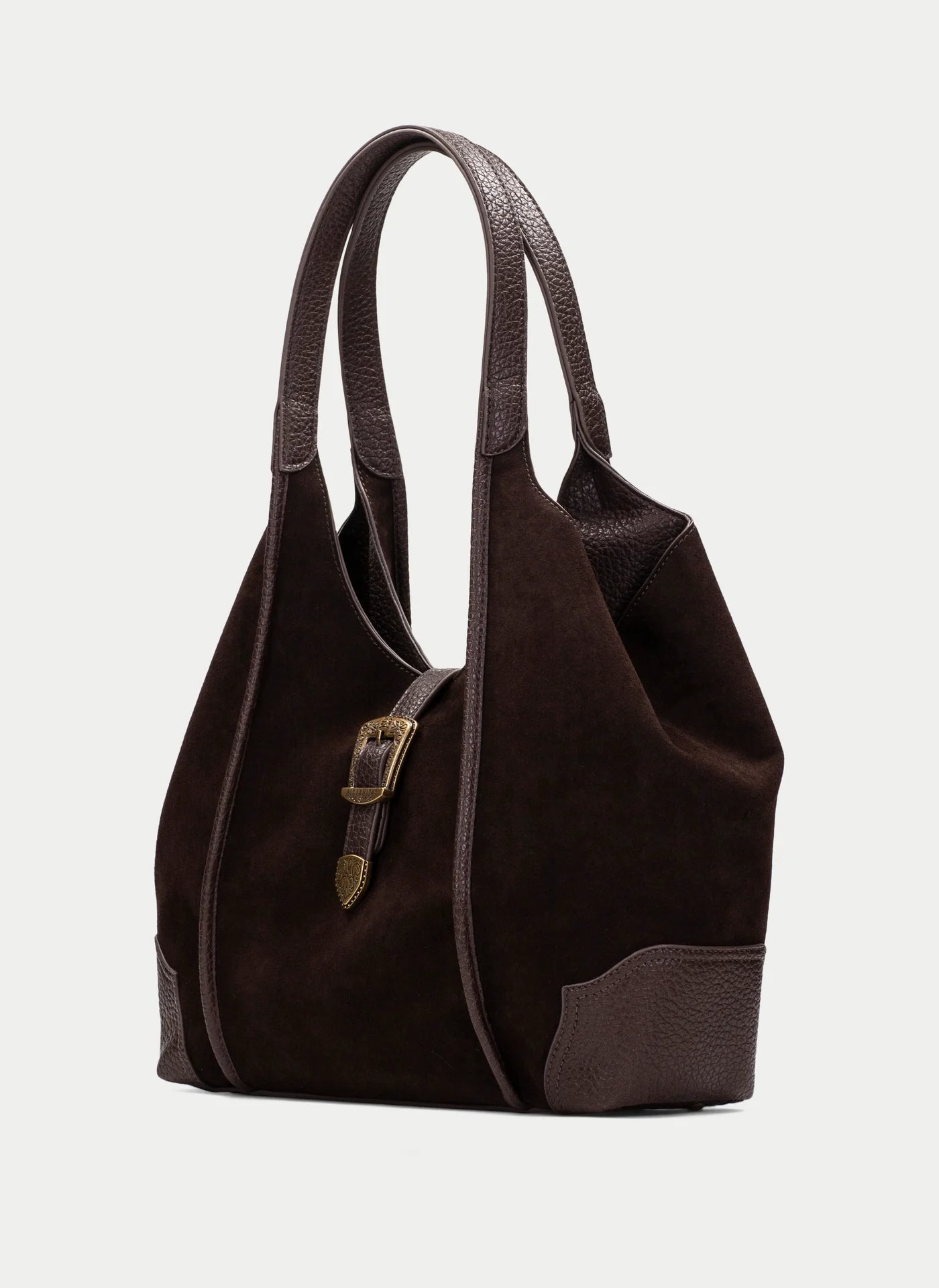Hispanitas chocolate brown suede Hobo bag