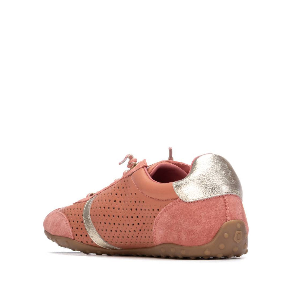 Carmela dusty pink and gold suede sneakers - Melissakshoes