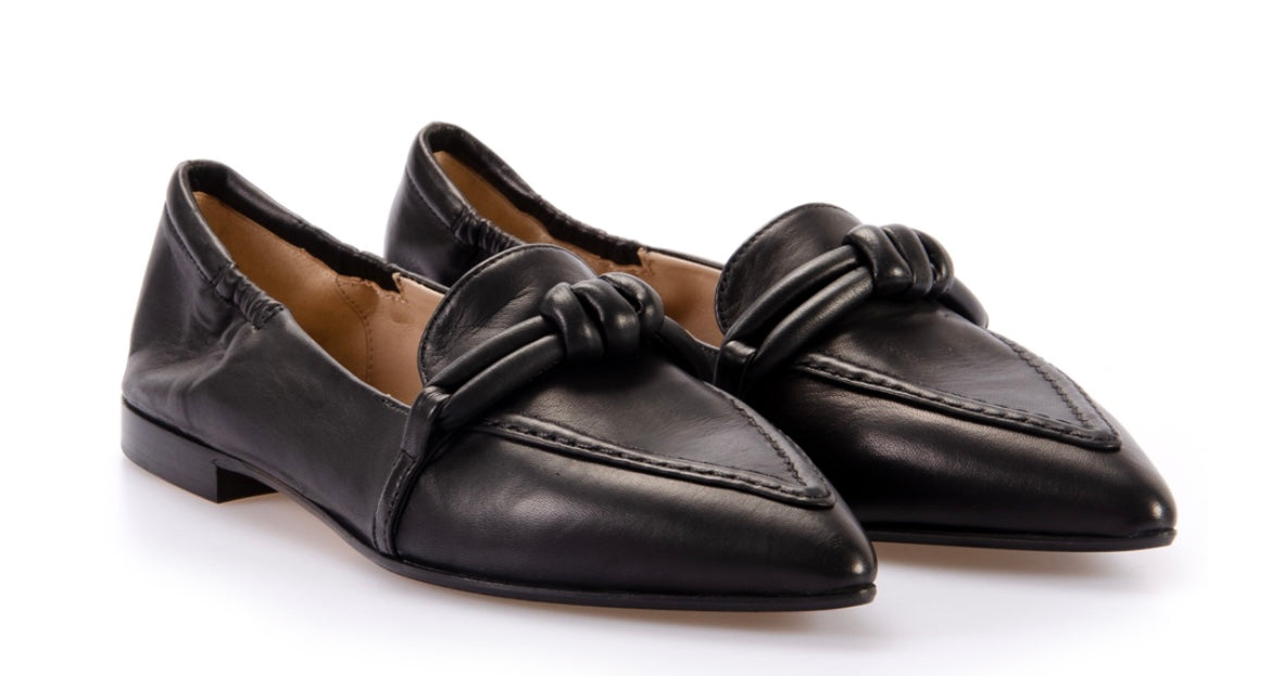 Pomme D’or black leather moccasins