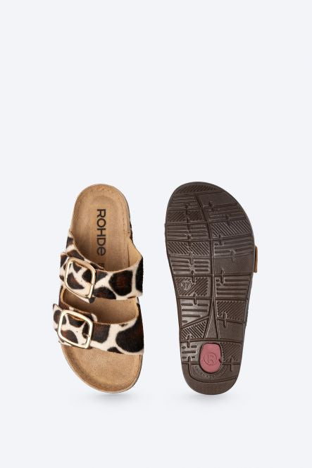 Rohde giraffe print mule sandals