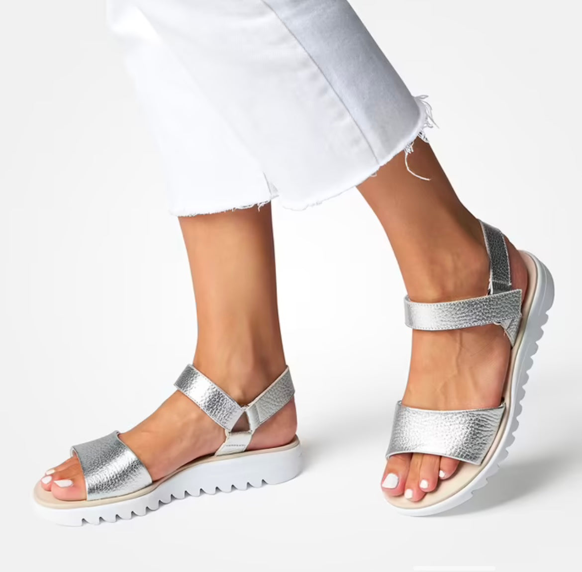 Paul Green silver leather sandals