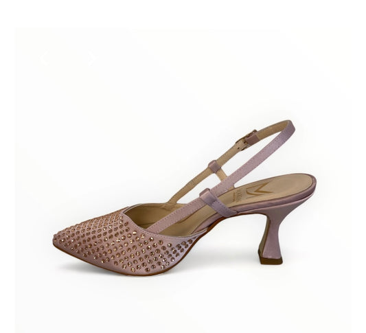 Marian pink satin slingbacks