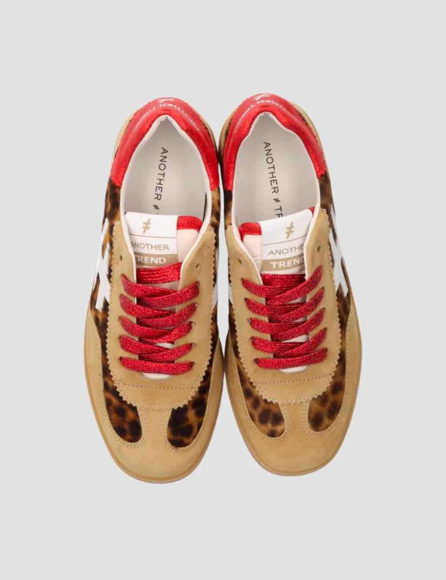 Another Trend camel and leopard print sneakers