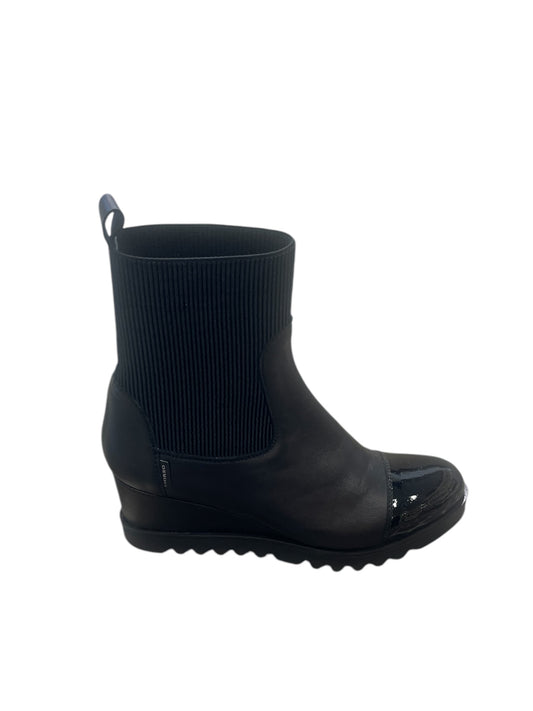 Marco moreo leather and patent wedge ankle boots