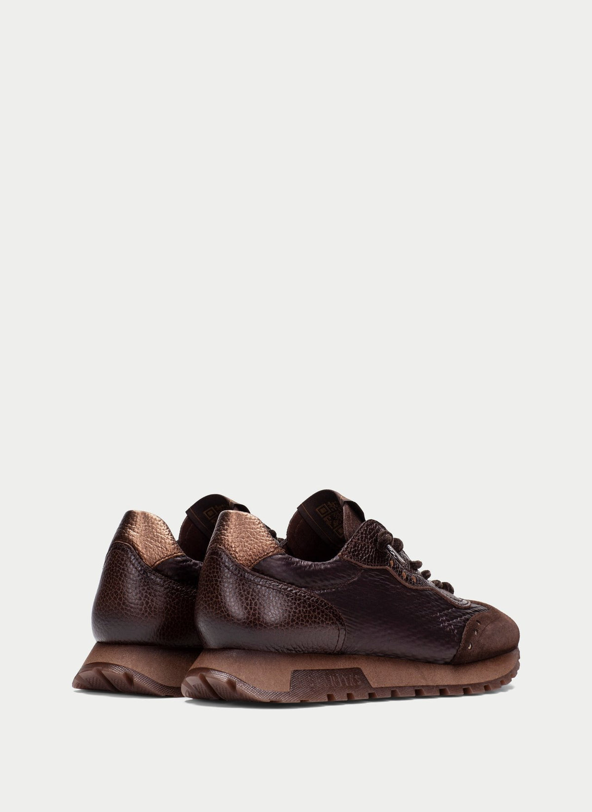Hispanitas brown leather and suede sneakers