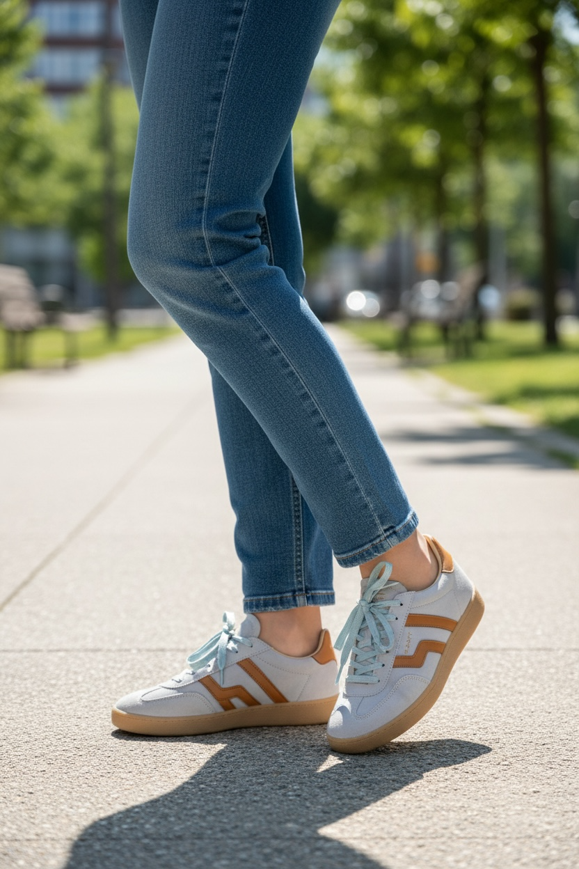 Gant sky blue suede and tan leather sneaker - Melissakshoes