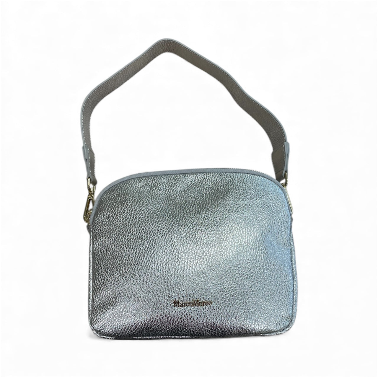 Marco Moreo silver leather shoulder bag