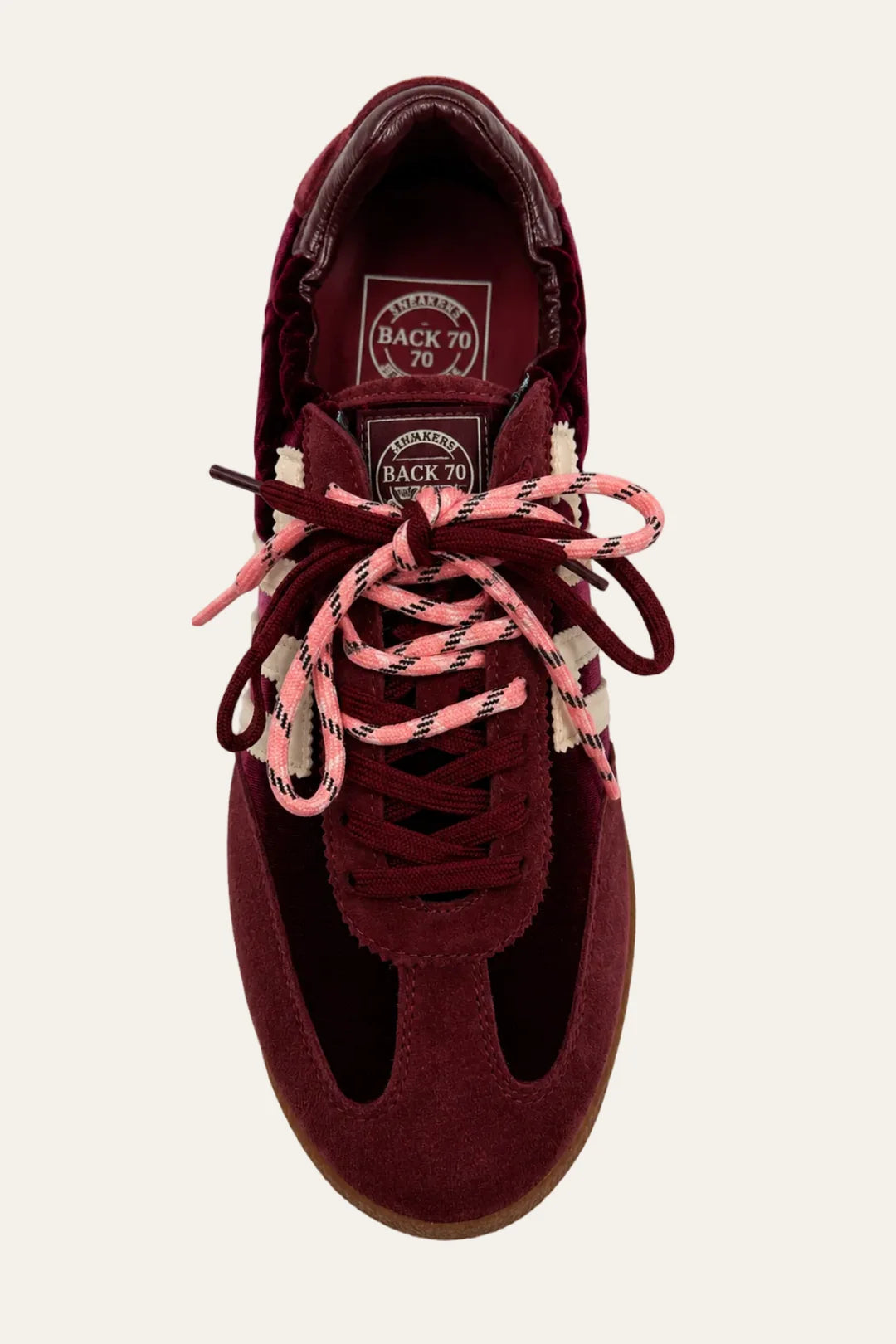 Back 70 burgundy velvet suede sneakers