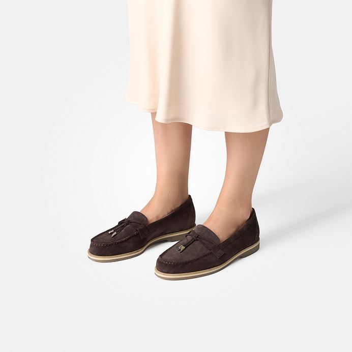 Paul Green brown suede loafers - Melissakshoes