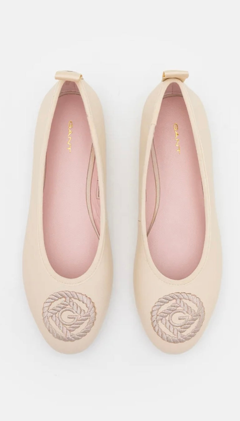 Gant light beige leather ballet pumps