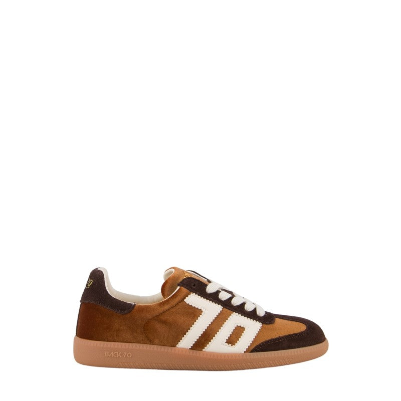 Back 70 Brown and tan velvet suede sneakers