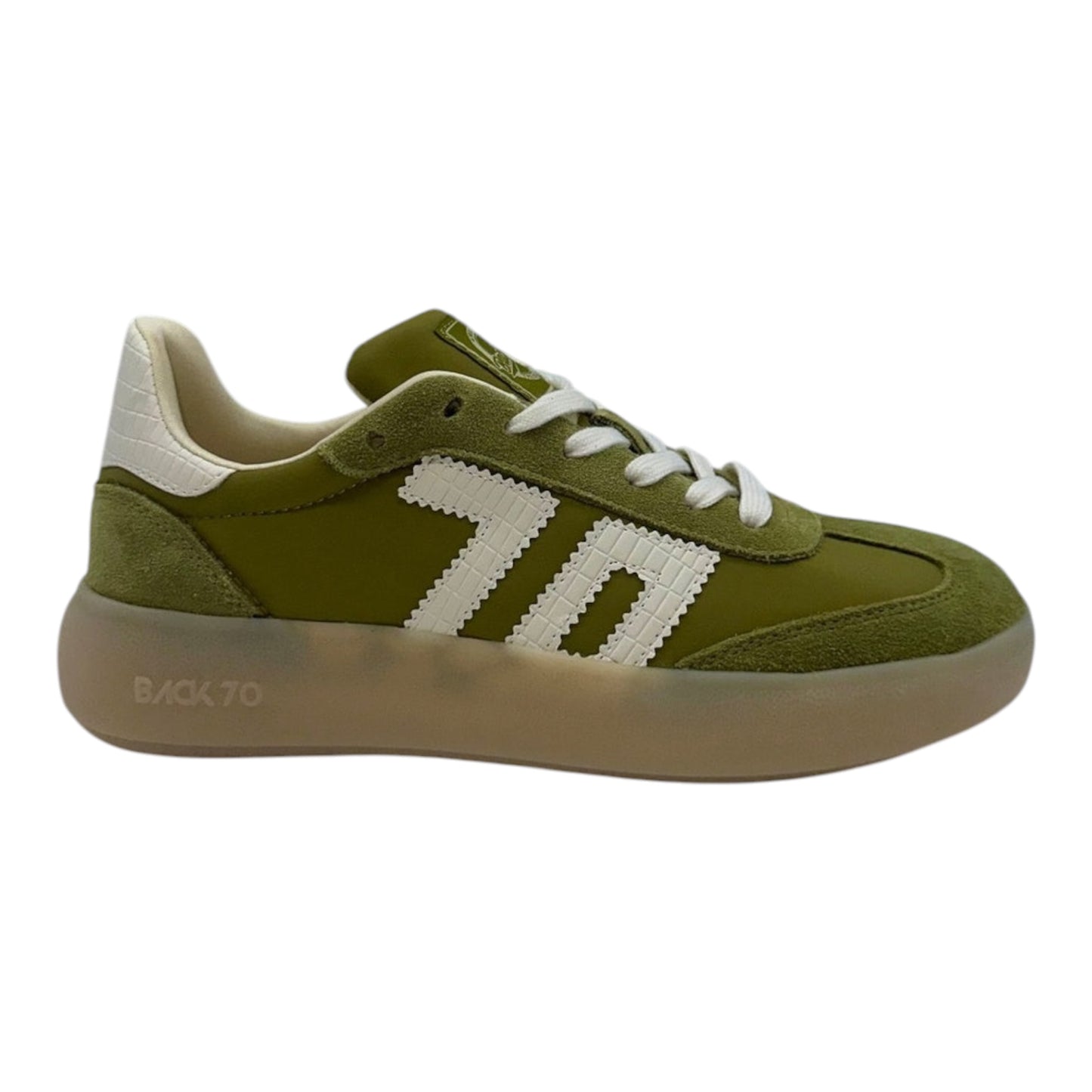 Back 70 olive green suede platform sneakers