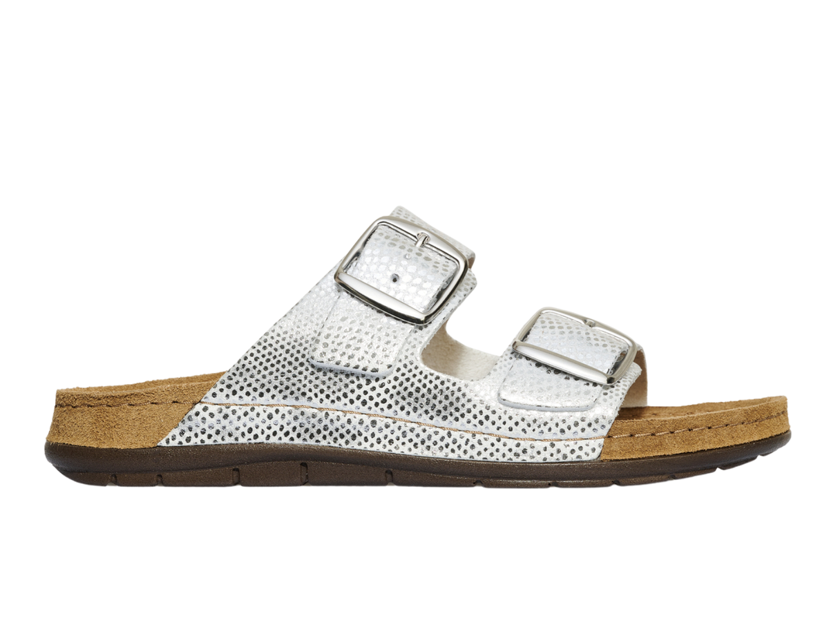 Rohde silver leather mules