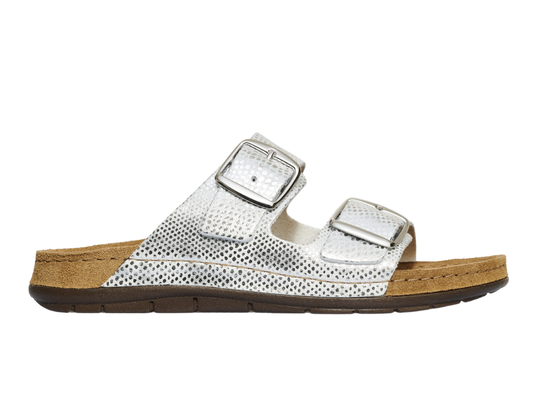 Rohde silver leather mules