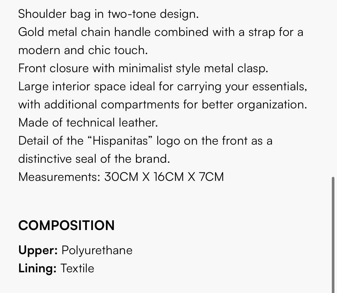 Hispanitas coral leather shoulder bag in two tone design