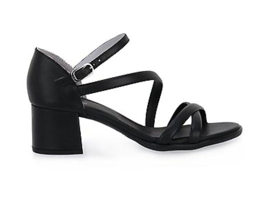 NeroGiardini black leather block heel sandals