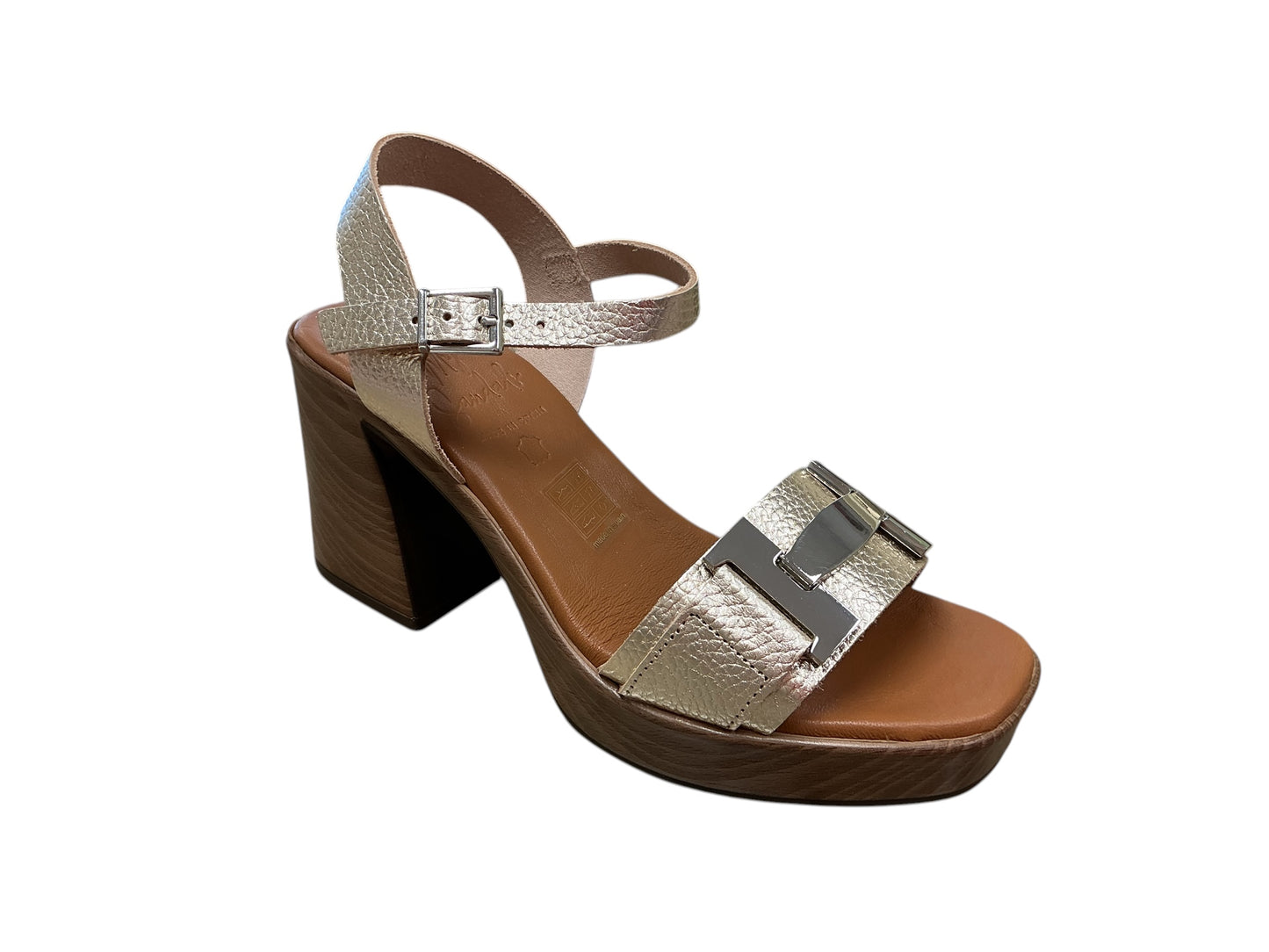 Oh My Sandals gold leather platform sandal