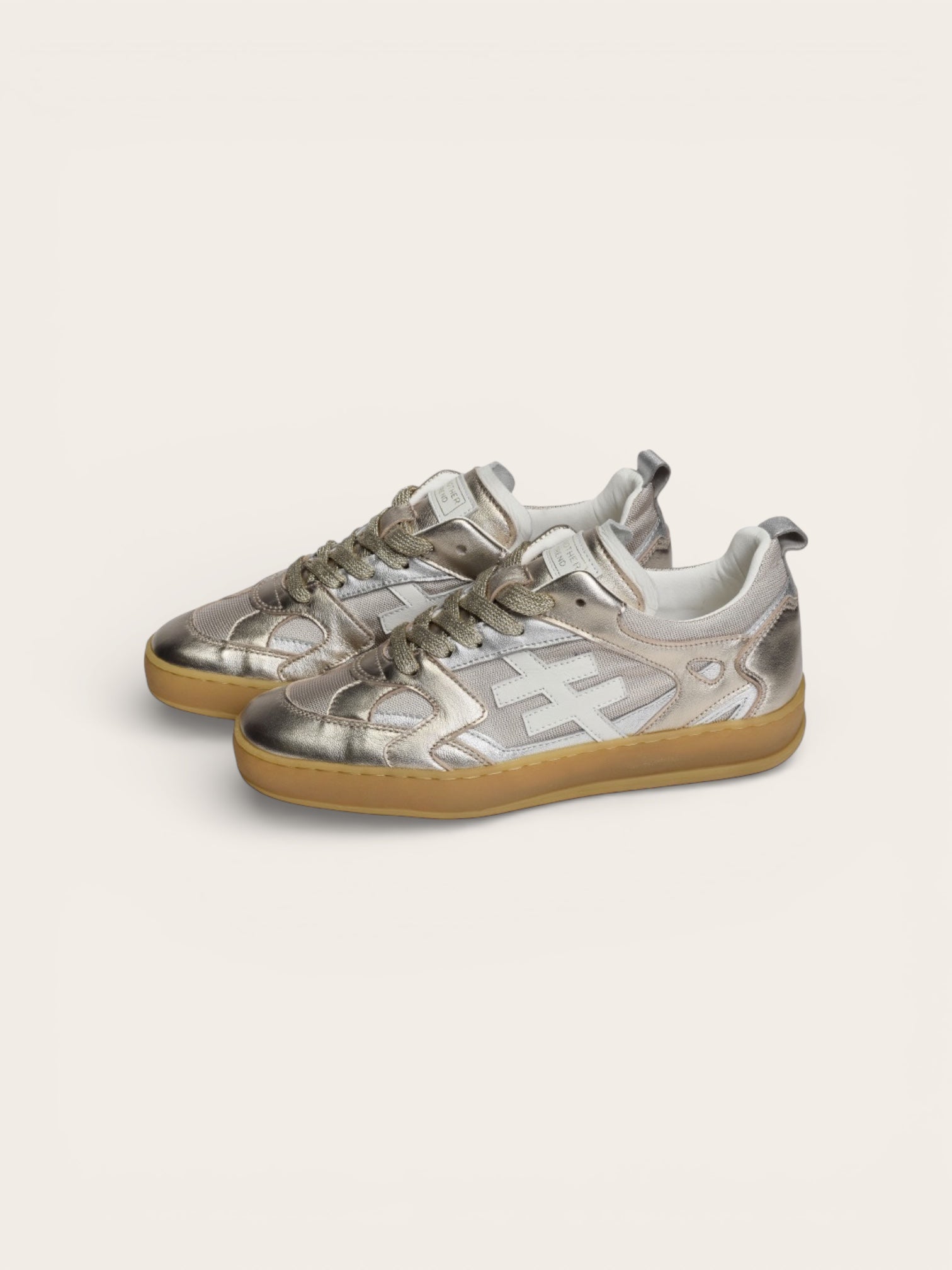 ANOTHER TREND Juliet metallic silver and gold sneaker - Melissakshoes