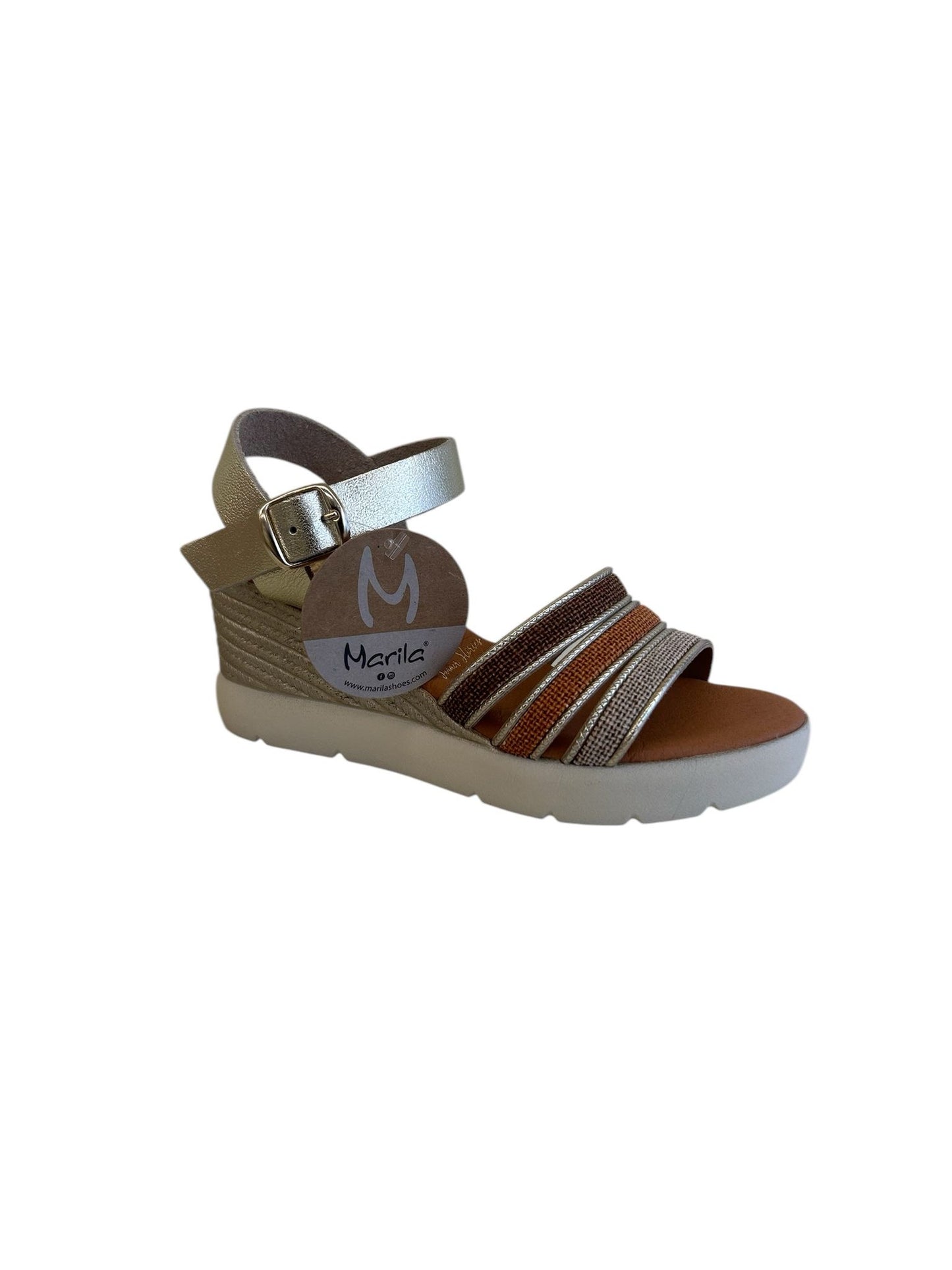 Marila metallic leather wedge Sandal