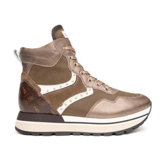 NeroGiardini brown leather platform sneaker boots