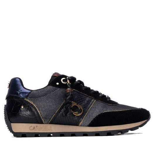 Carmela black leather and suede sneakers