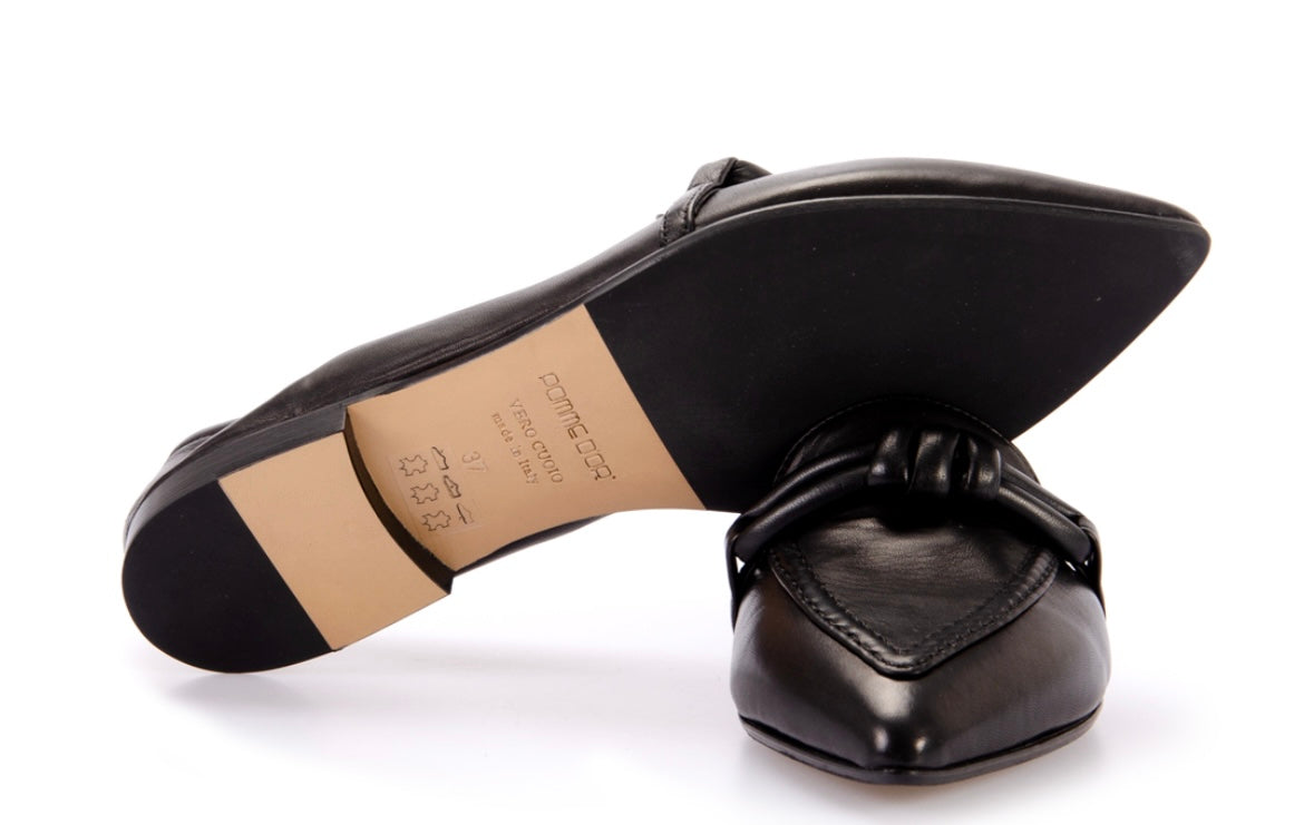 Pomme D’or black leather moccasins
