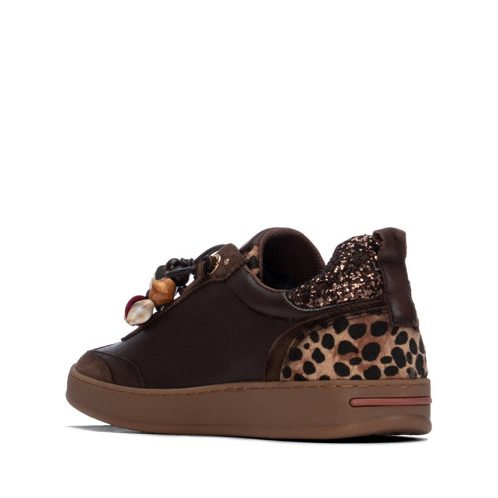 Carmela brown leather and suede sneakers