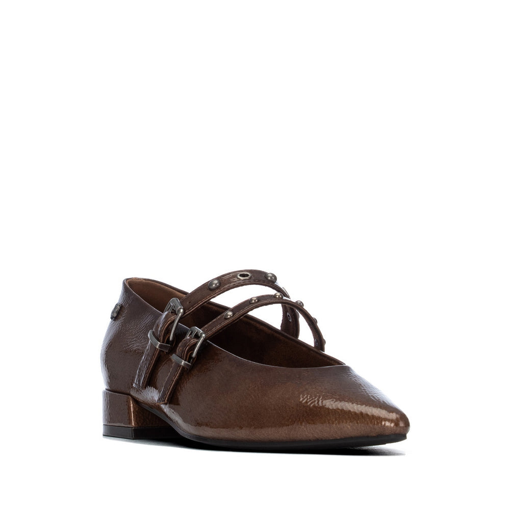 Carmela brown patent Mary Jane shoes