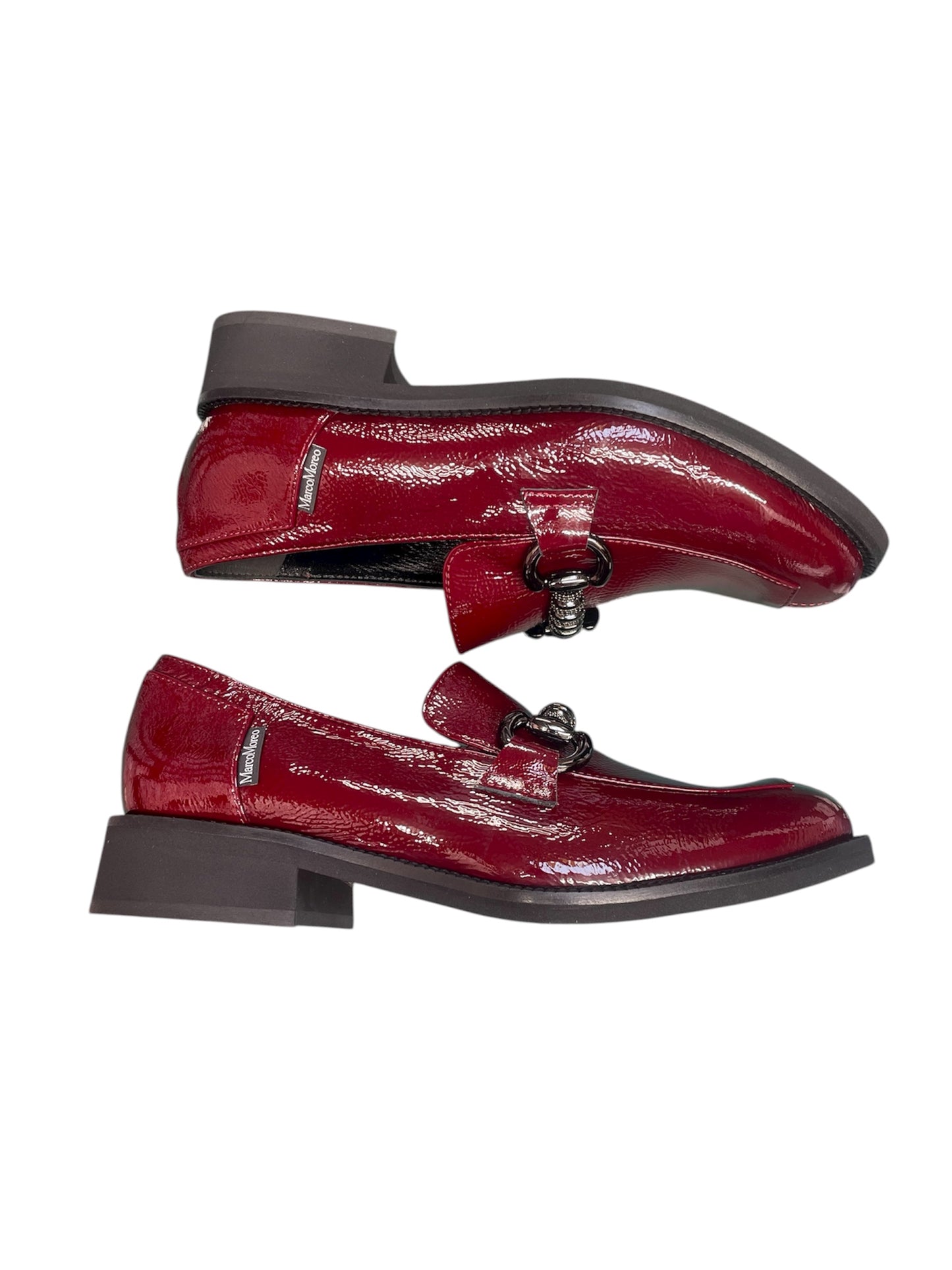 Marco Moreo burgundy red patent leather slip on loafers - Melissakshoes