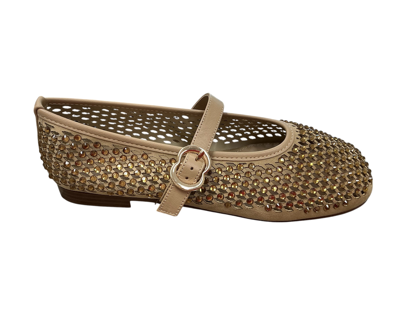 Pedro anton camel leather Mary Jane pump with diamanté detail