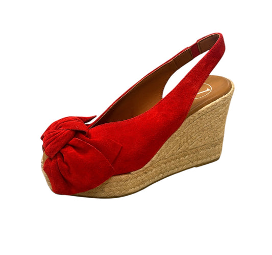 Viguera red suede wedge espadrille