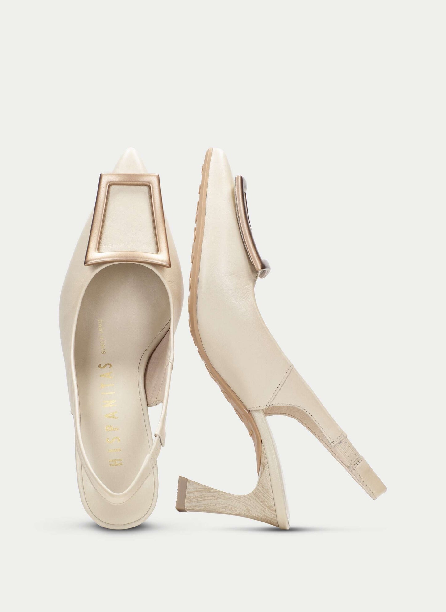 Hispanitas cream leather court shoe - Melissakshoes