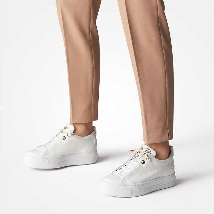Paul Green white leather platform sneakers