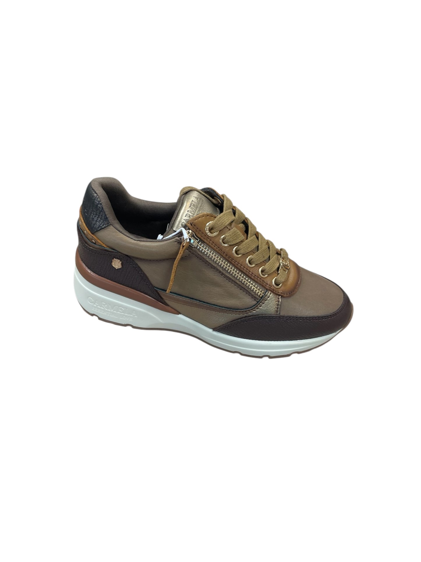 Carmela bronze and brown leather sneaker - Melissakshoes