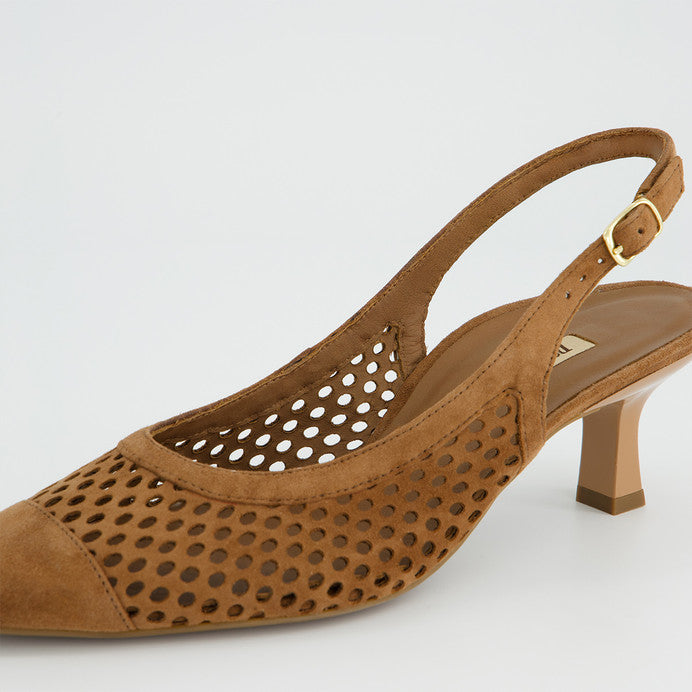 Paul Green nut brown suede sling back