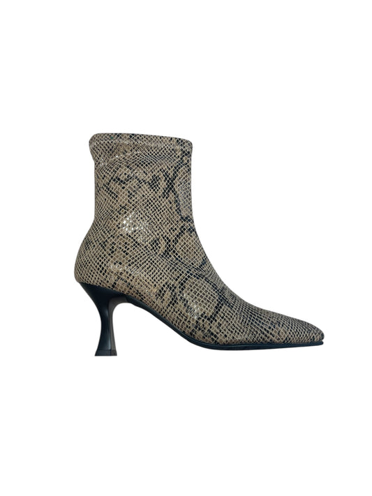 Miss Elastic snake print sock ankle boot