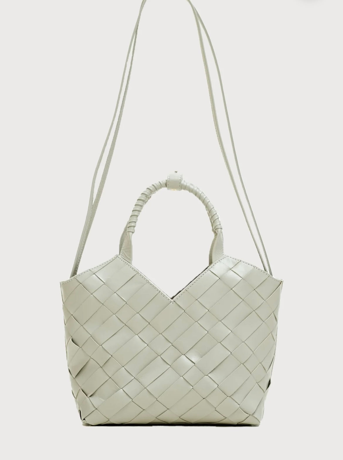 Alēo  grey leather shopper bag