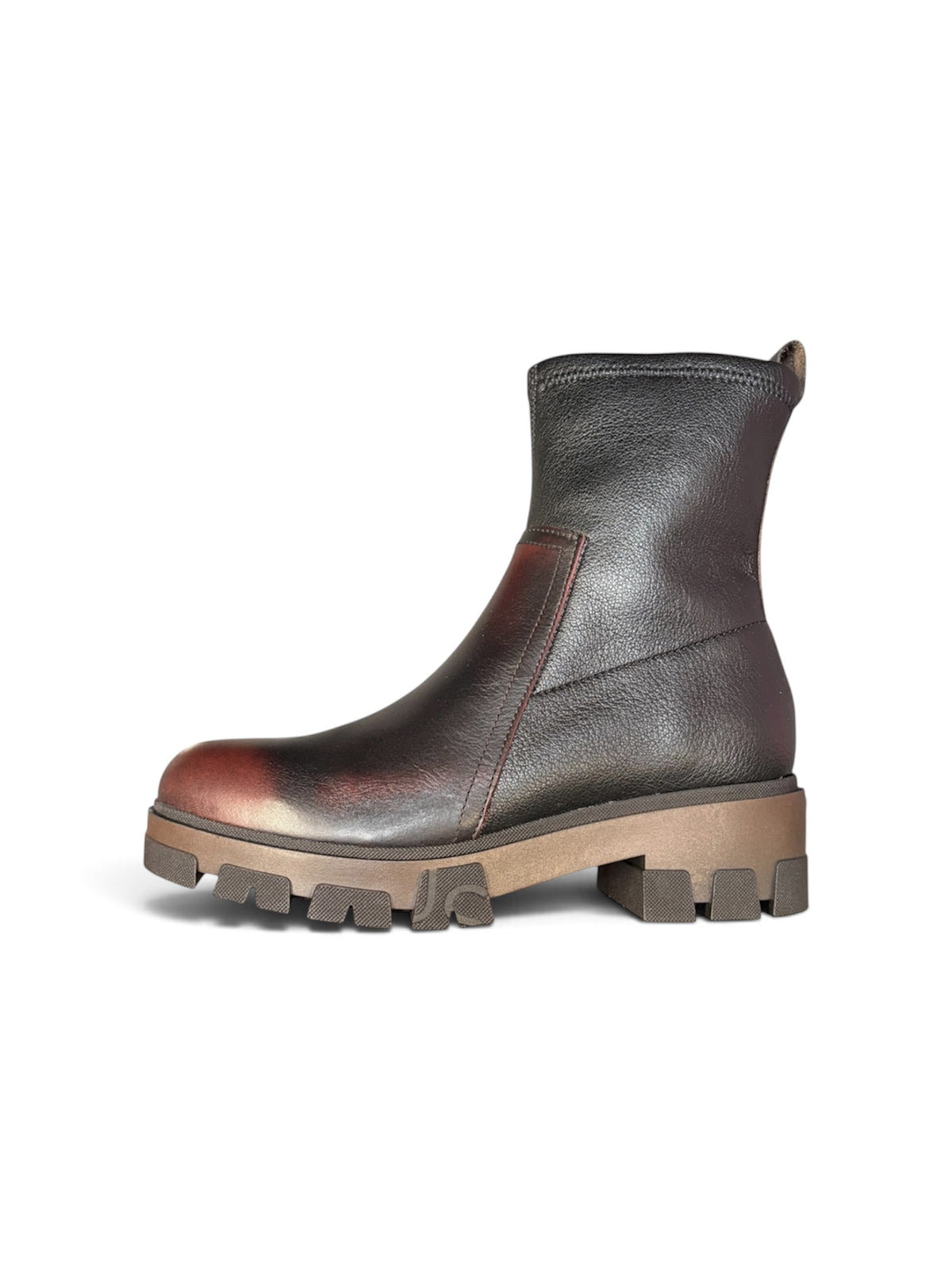 Jose Saenz Black & Burgundy Leather Ankle Boots