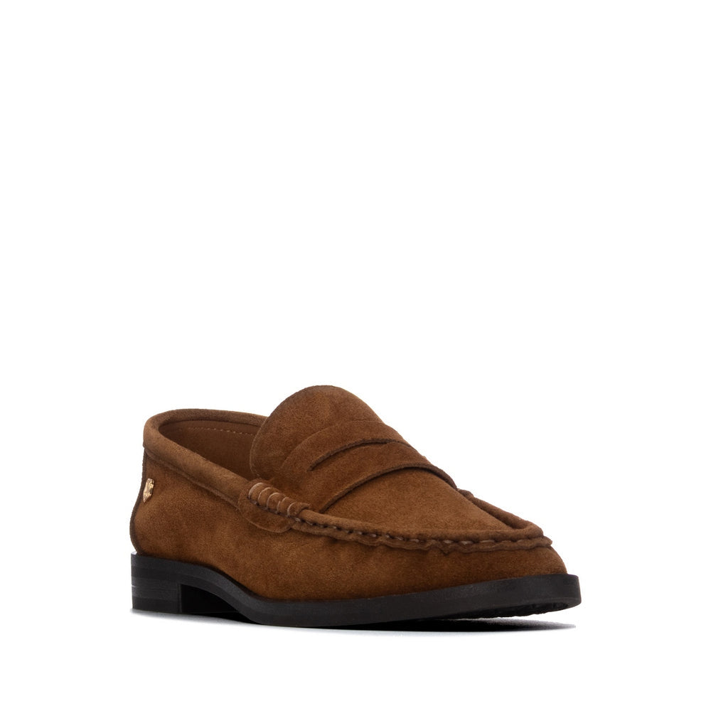 Carmela tan suede loafers