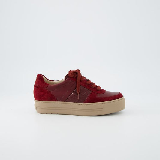 Paul Green wine suede and leather platform sneakers