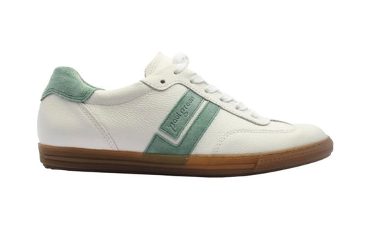 Paul Green white and green leather sneakers
