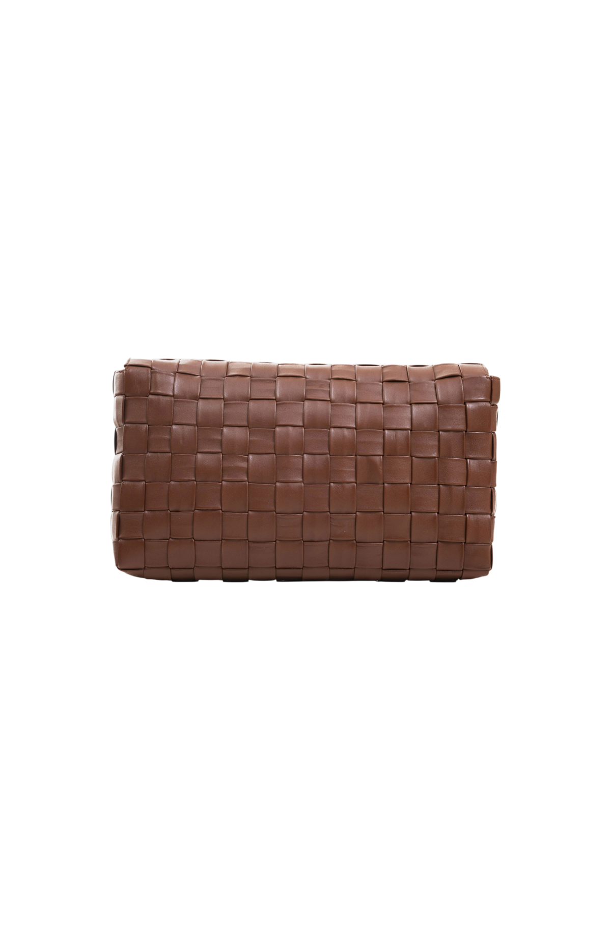 Alēo toffee handwoven leather clutch bag