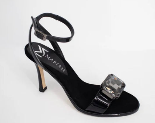 Marian black leather heels