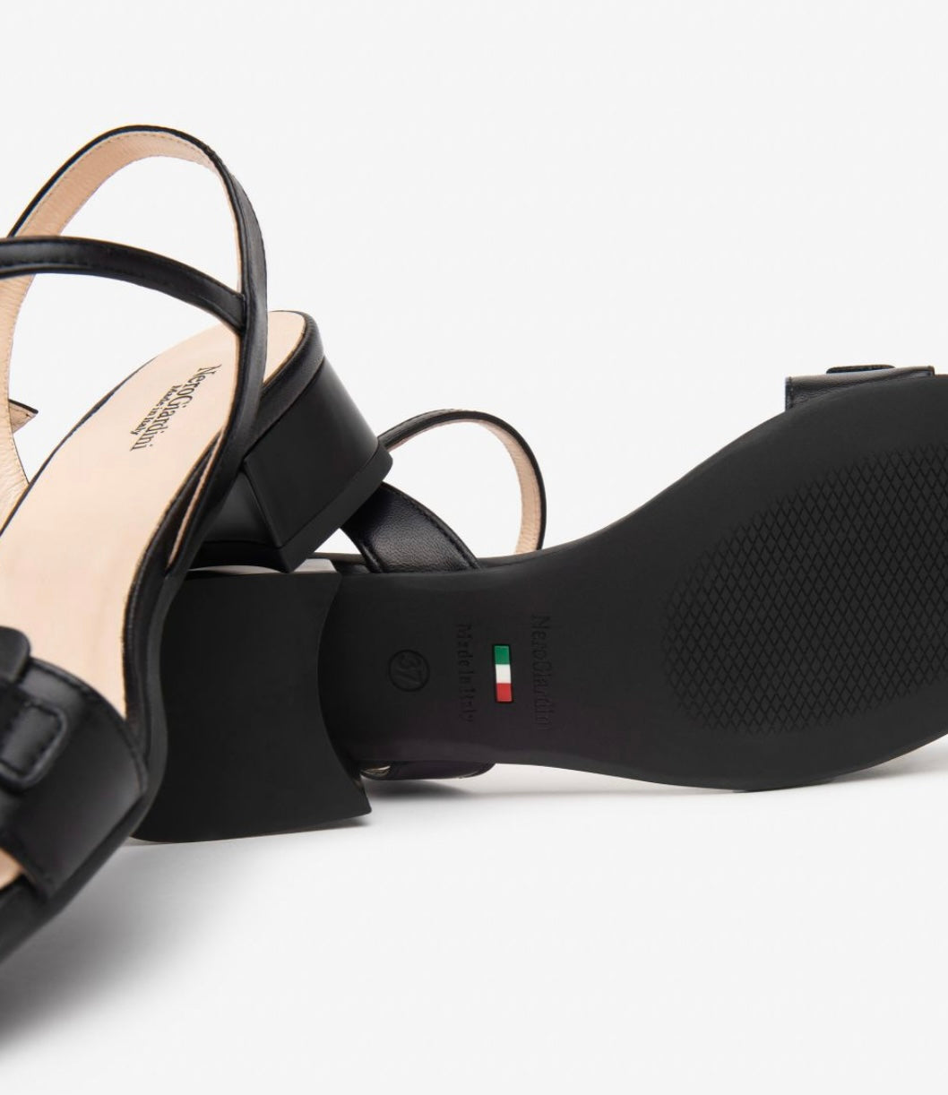 NeroGiardini black leather sandals