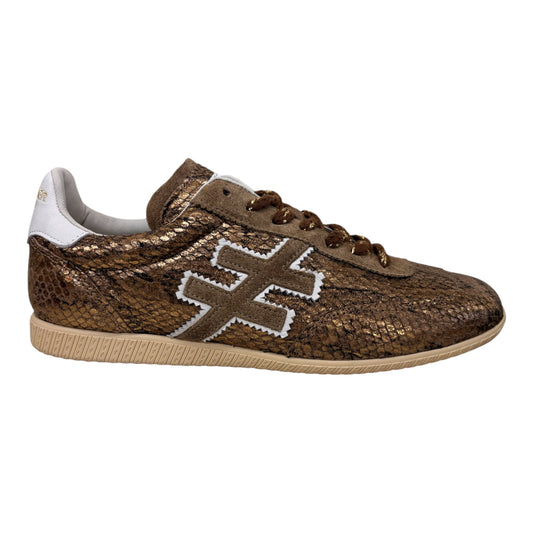ANOTHER TREND gold snakeskin sneaker