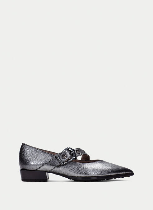 Hispanitas metallic silver ballerina pump