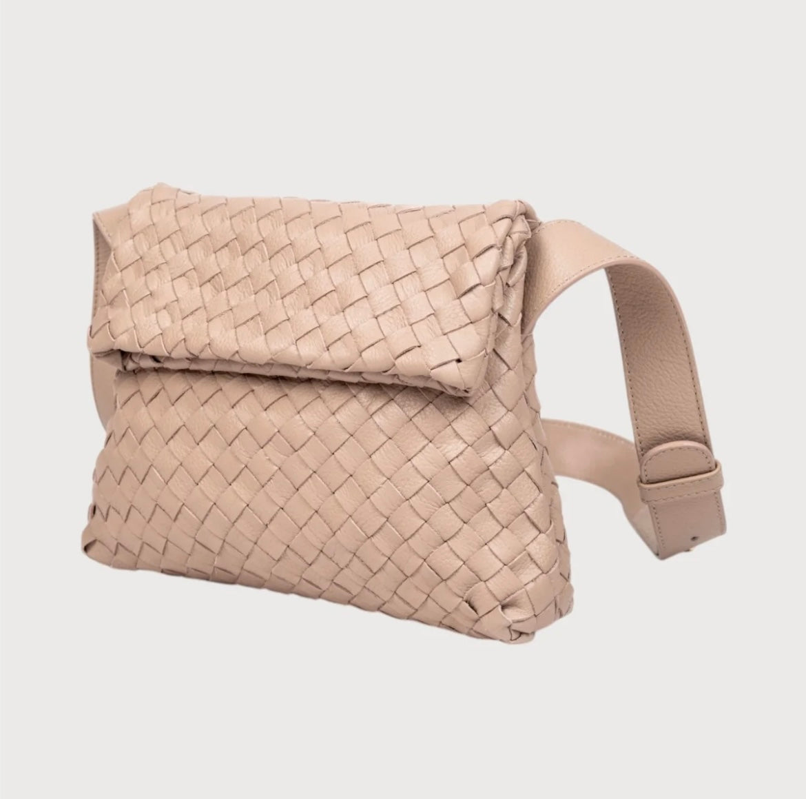 Alēo taupe leather crossbody handbag