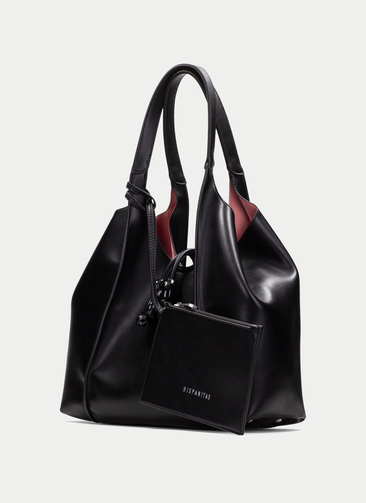 Hispanitas black leather shopper style bag